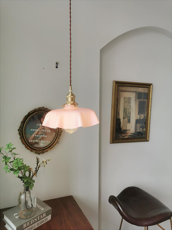 french ceramic flower pendant light brass for dining room bedroom