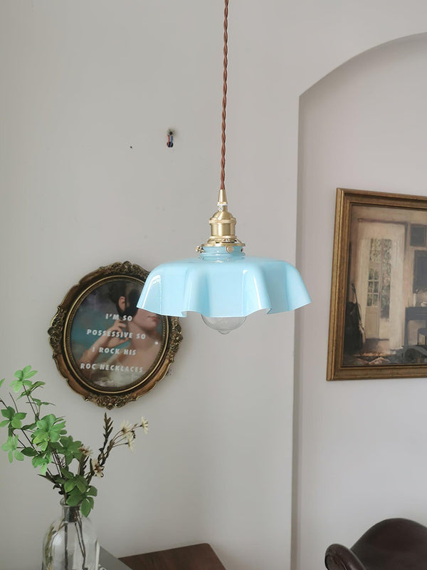 french ceramic flower pendant light brass for dining room bedroom