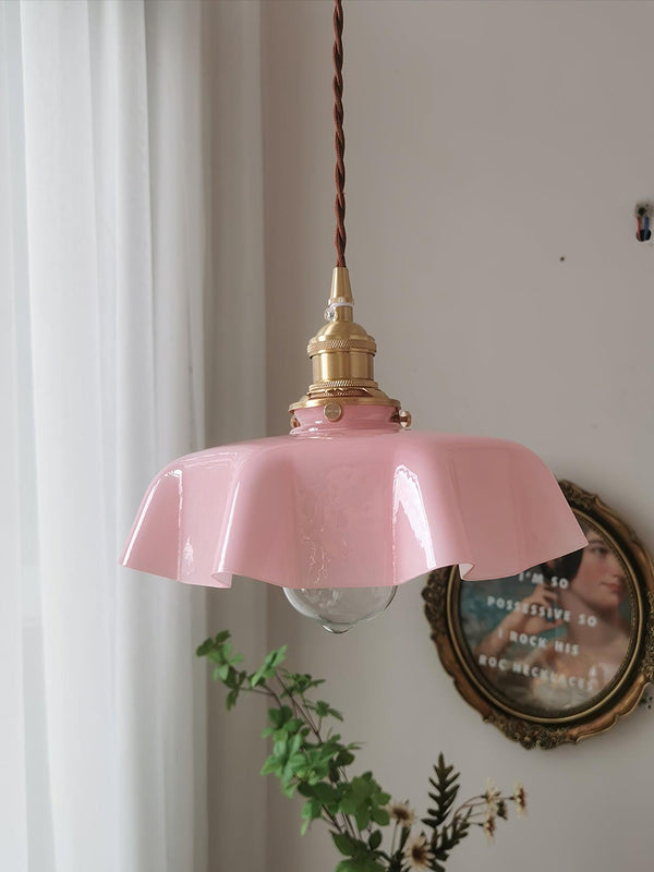 french ceramic flower pendant light brass for dining room bedroom