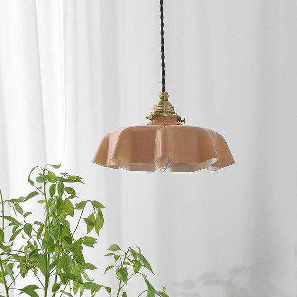 french ceramic flower pendant light brass for dining room bedroom