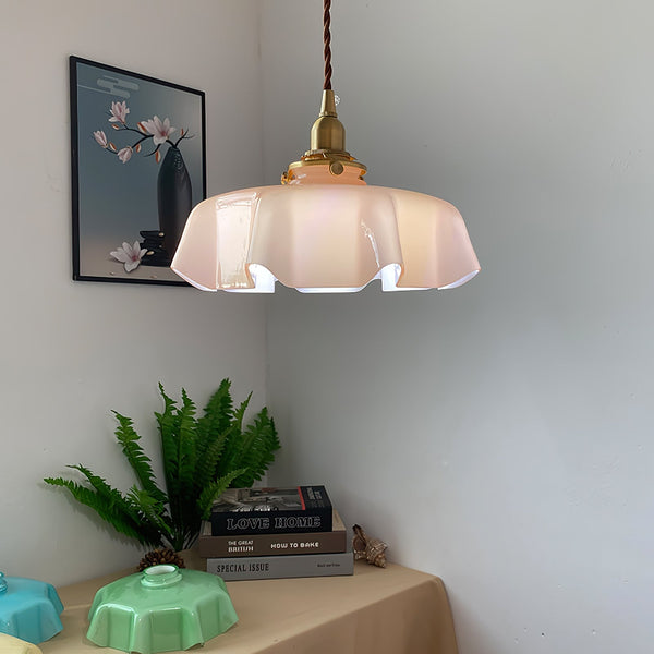 french ceramic flower pendant light brass for dining room bedroom