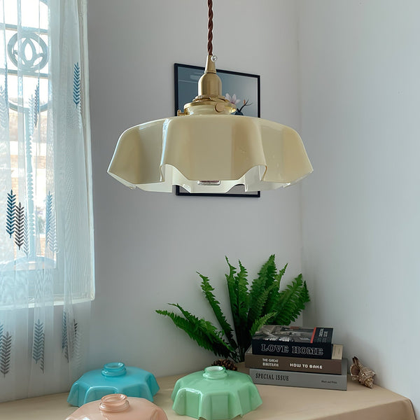 french ceramic flower pendant light brass for dining room bedroom