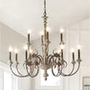 french country distressed wood candle chandelier