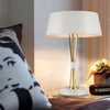 geometric metal table lamp gold black white for desk bedside