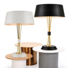 geometric metal table lamp gold black white for desk bedside