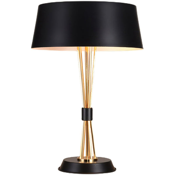 geometric metal table lamp gold black white for desk bedside