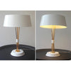 geometric metal table lamp gold black white for desk bedside