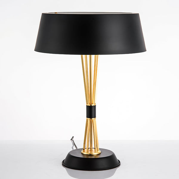 geometric metal table lamp gold black white for desk bedside