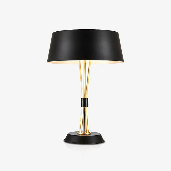 geometric metal table lamp gold black white for desk bedside
