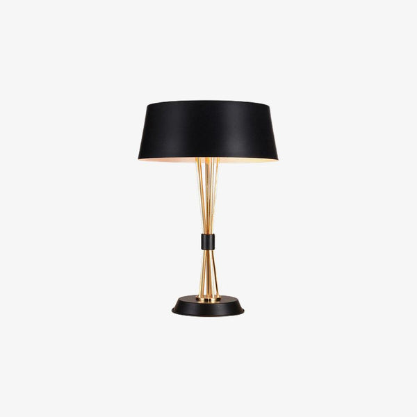 geometric metal table lamp gold black white for desk bedside