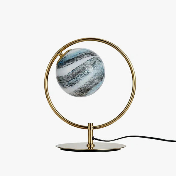gold blue glass table lamp for bedroom and living room