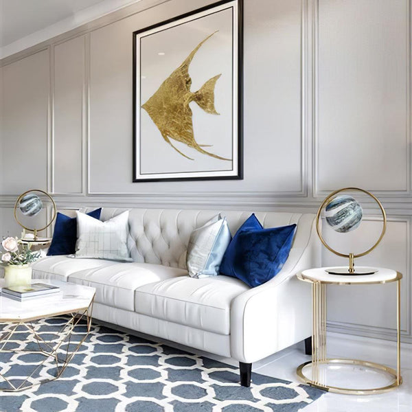 gold blue glass table lamp for bedroom and living room