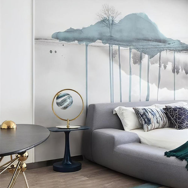 gold blue glass table lamp for bedroom and living room
