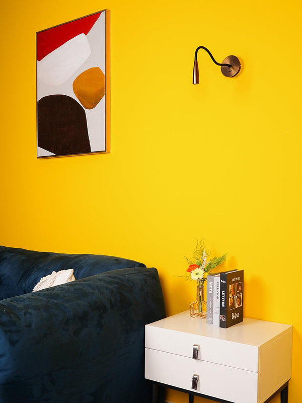 gold flexible hose led wall sconce set of 2