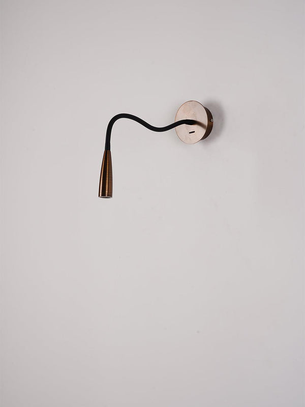 gold flexible hose led wall sconce set of 2