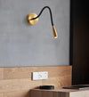 gold flexible hose led wall sconce set of 2