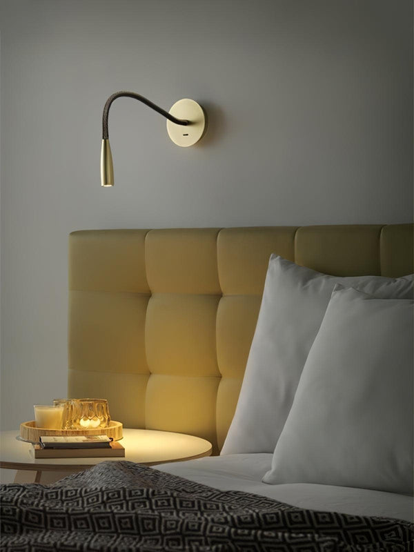gold flexible hose led wall sconce set of 2