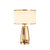 gold iron table lamp white fabric drum shade bedroom living room
