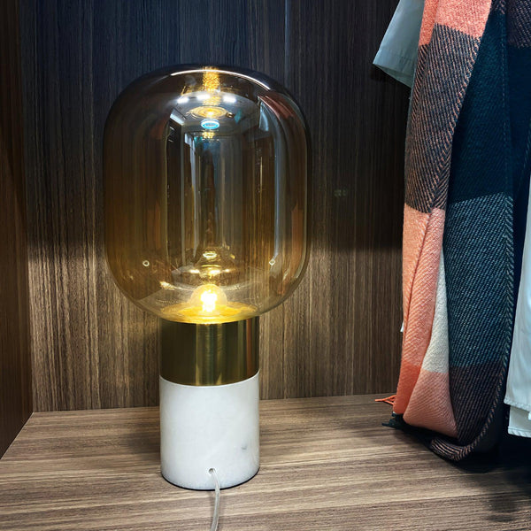 gold marble glass table lamp for bedroom nightstand