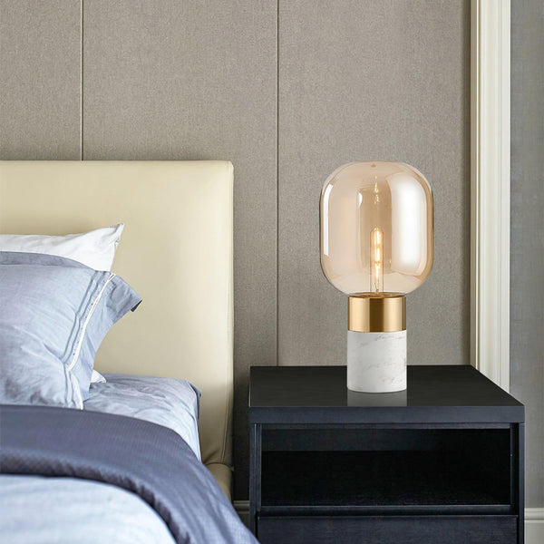 gold marble glass table lamp for bedroom nightstand