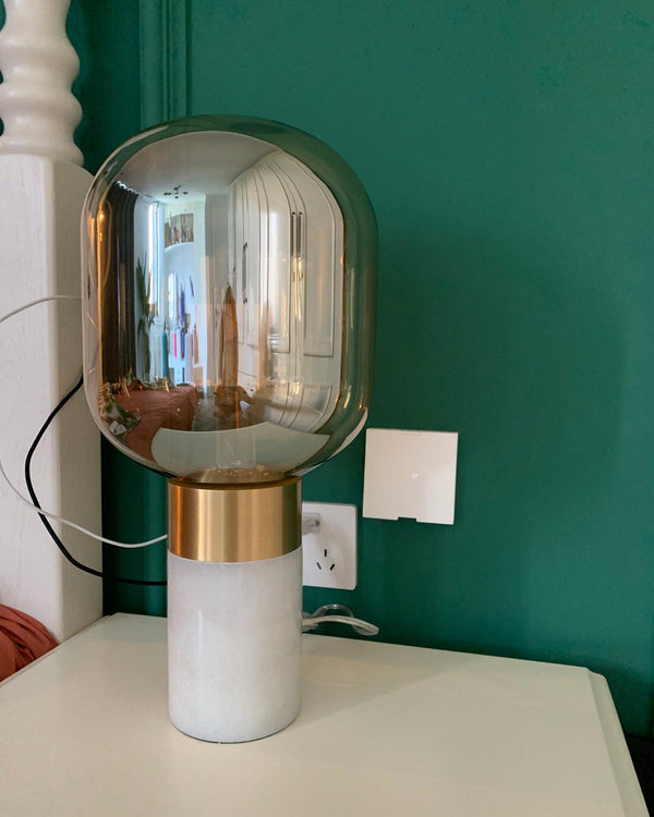 gold marble glass table lamp for bedroom nightstand