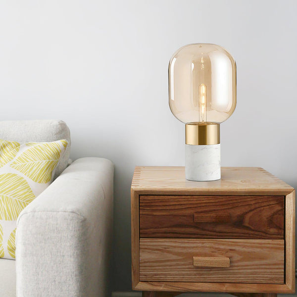 gold marble glass table lamp for bedroom nightstand