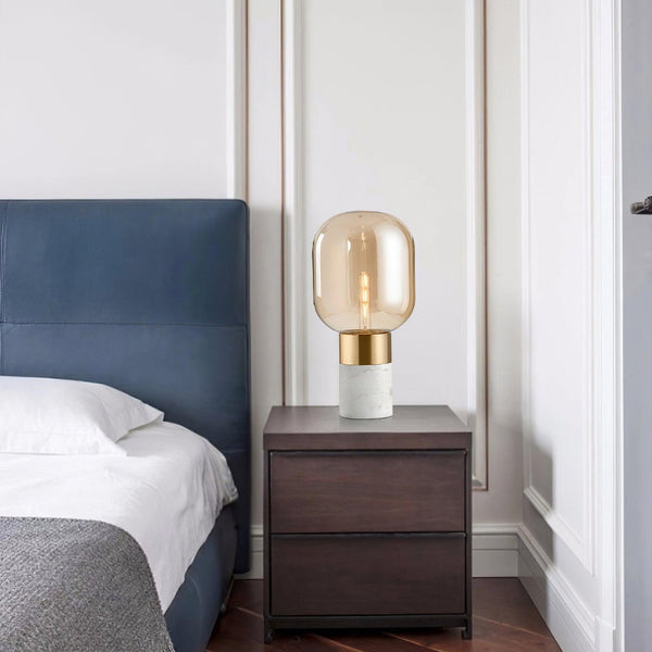 gold marble glass table lamp for bedroom nightstand