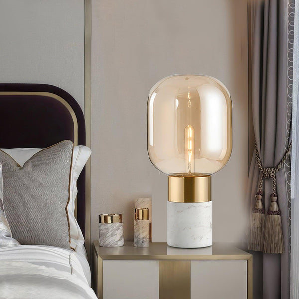 gold marble glass table lamp for bedroom nightstand