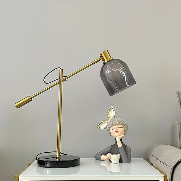 gold metal glass marble table lamp for bedroom and living room