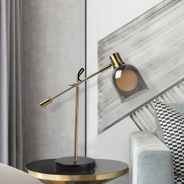 gold metal glass marble table lamp for bedroom and living room