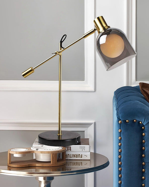 gold metal glass marble table lamp for bedroom and living room