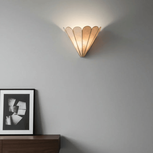 gold mica petal wall sconce