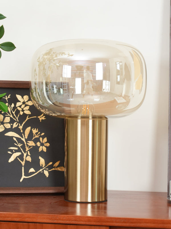 gold mushroom glass table lamp for bedside living room