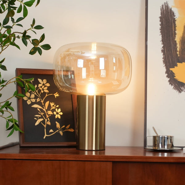 gold mushroom glass table lamp for bedside living room