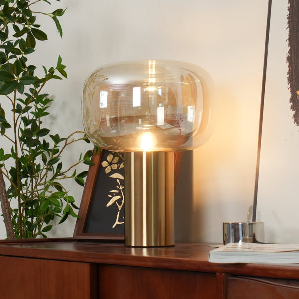 gold mushroom glass table lamp for bedside living room