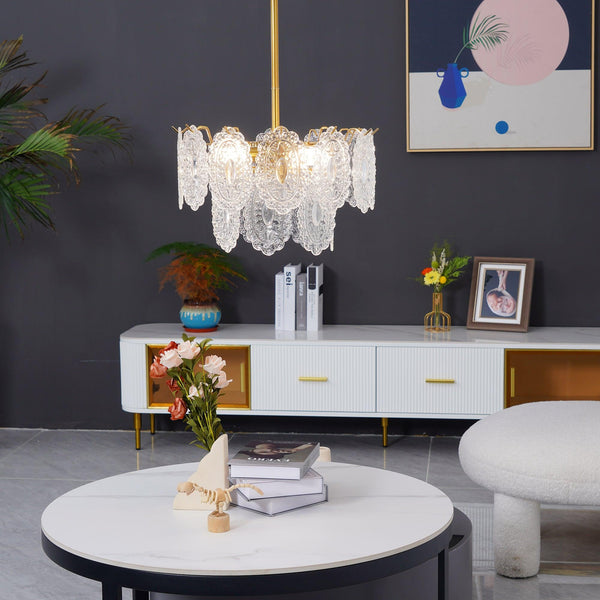 gold wave glass chandelier dining room kitchen island