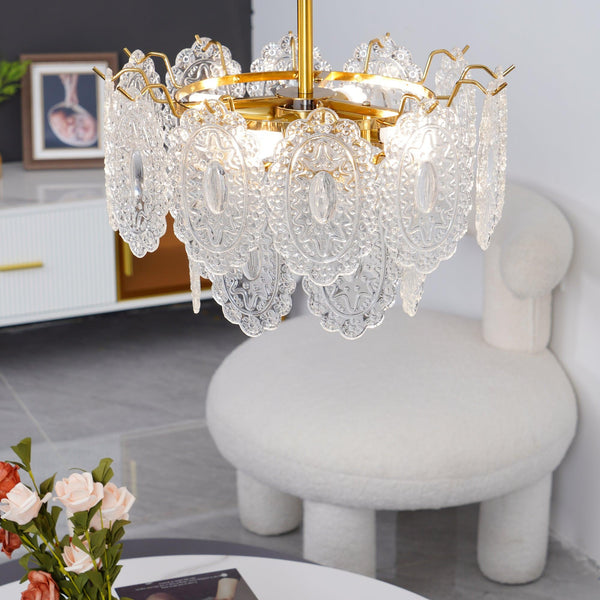 gold wave glass chandelier dining room kitchen island