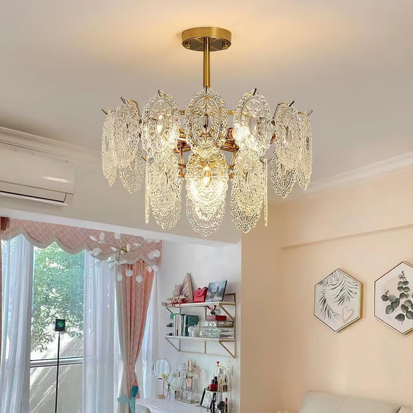 gold wave glass chandelier dining room kitchen island