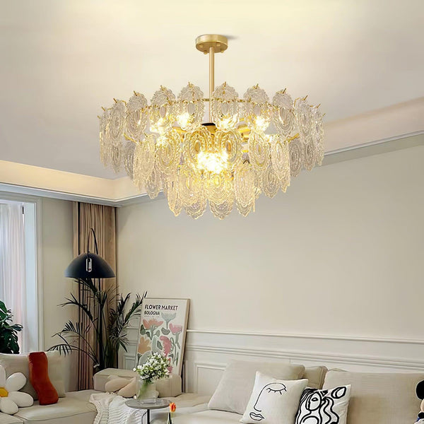 gold wave glass chandelier dining room kitchen island