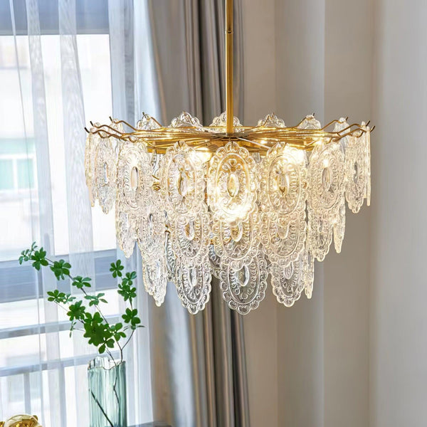 gold wave glass chandelier dining room kitchen island