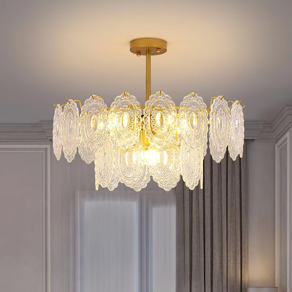gold wave glass chandelier dining room kitchen island