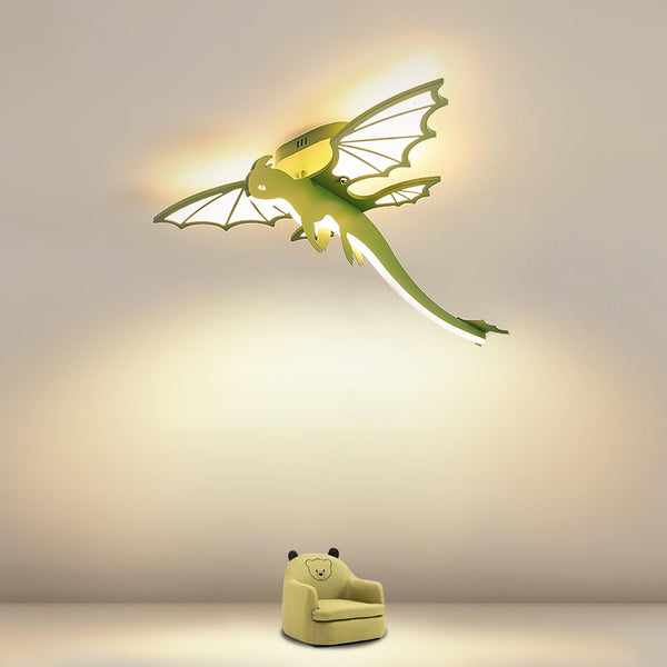 green dinosaur acrylic led ceiling light for kids bedroom