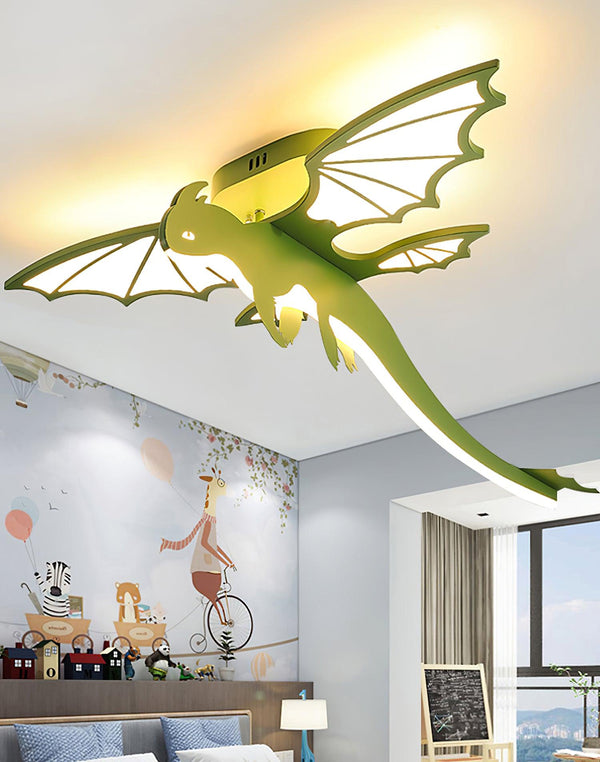 green dinosaur acrylic led ceiling light for kids bedroom