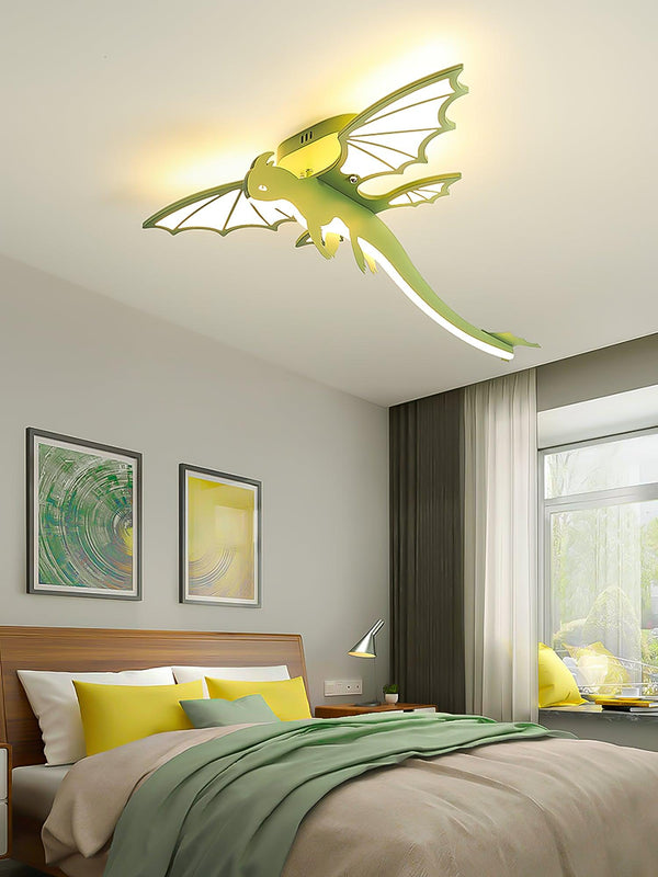 green dinosaur acrylic led ceiling light for kids bedroom
