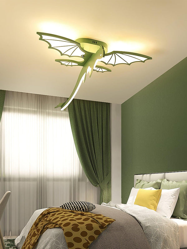 green dinosaur acrylic led ceiling light for kids bedroom