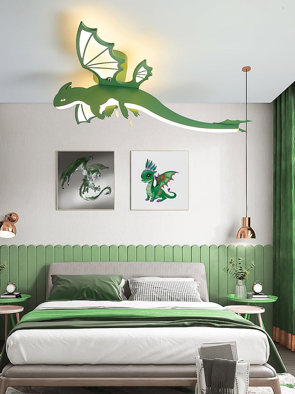 green dinosaur acrylic led ceiling light for kids bedroom