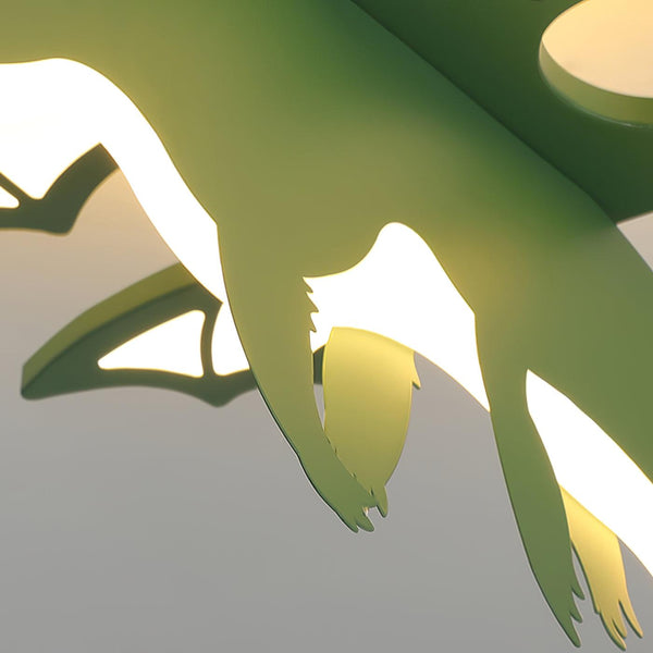 green dinosaur acrylic led ceiling light for kids bedroom