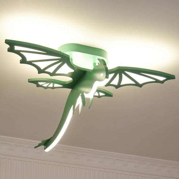green dinosaur acrylic led ceiling light for kids bedroom