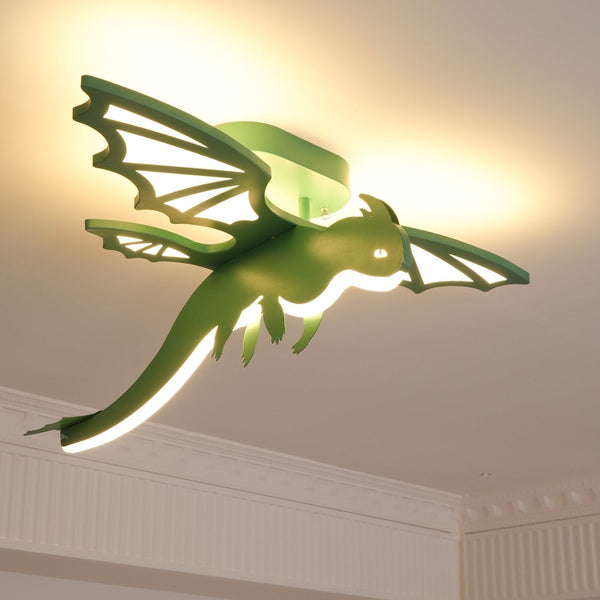 green dinosaur acrylic led ceiling light for kids bedroom