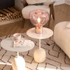 hand blown glass bubble table lamp mirrored base